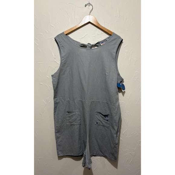 NWT Junk Food grey Mickey Mouse linen blend sleeveless romper (XXL) - Picture 1 of 6